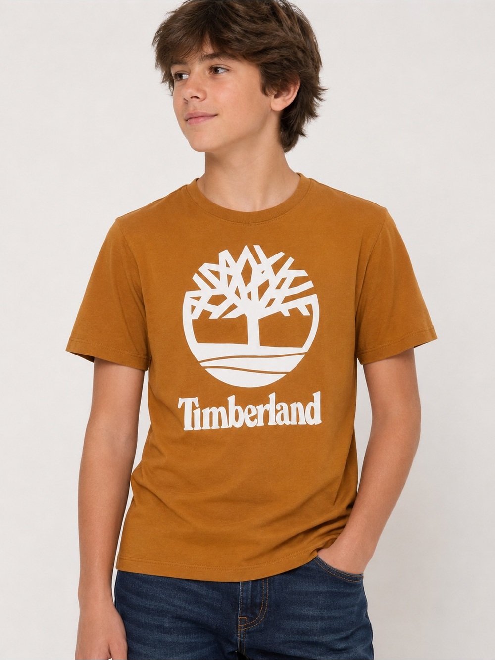 Timberland Boys XL 18/20 Black Graphic T-Shirt Metallic‎ Bronze Tree Logo Tee